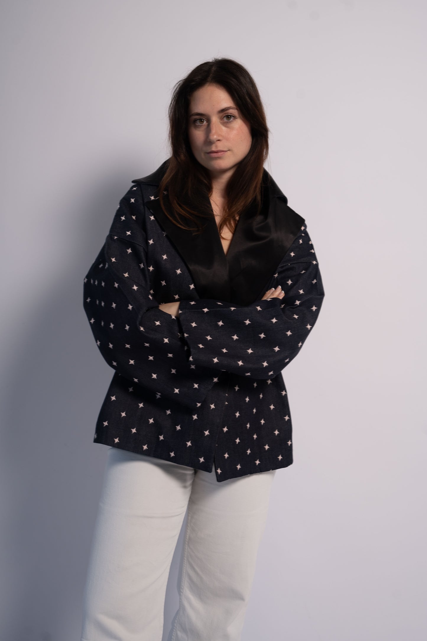 Unisex Kimono Jacket Denim Stars