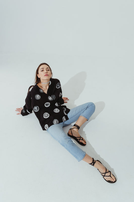 Kimono Blouse Linen Embroidered