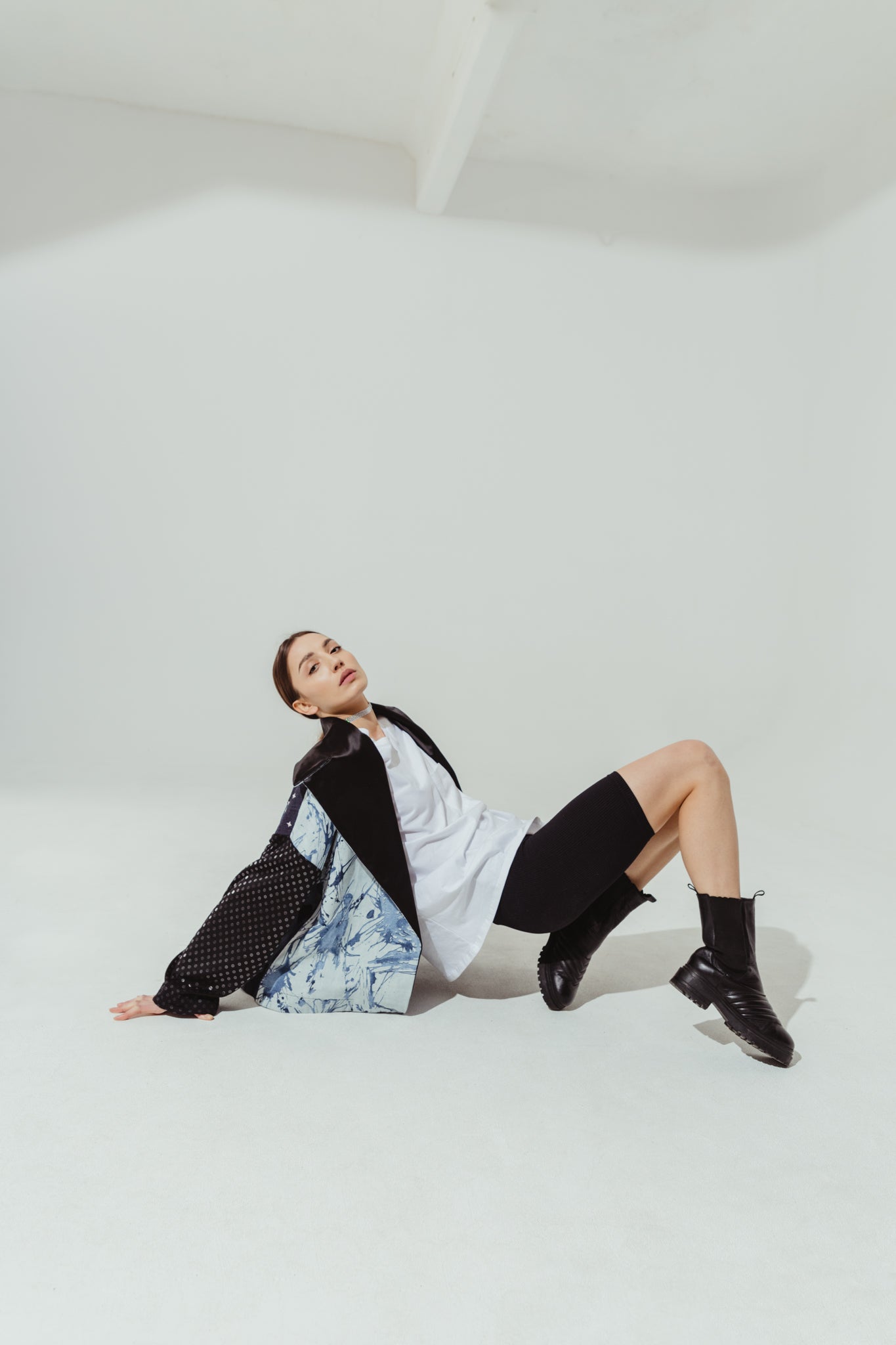 KIMONO DENIM PATCHWORK WOOL