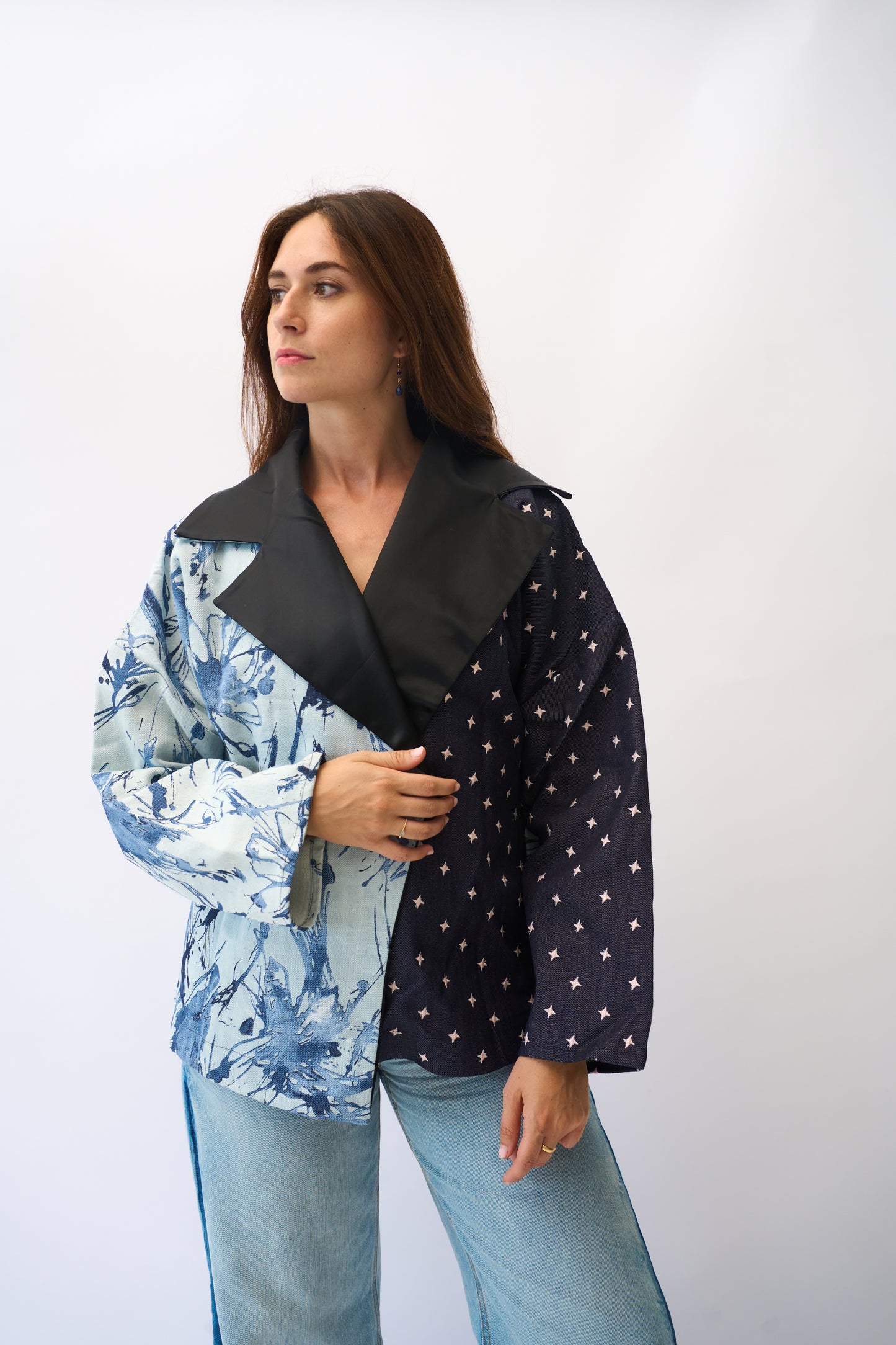 KIMONO DENIM PATCHWORK SPRAY