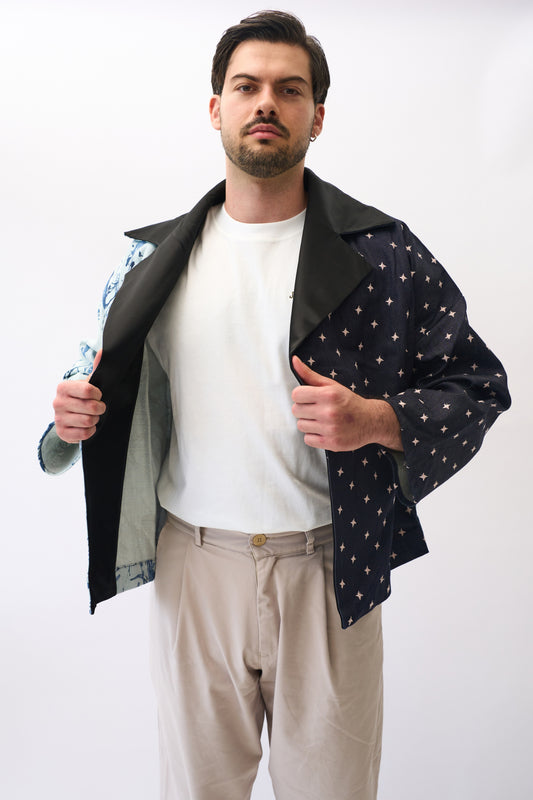 KIMONO DENIM PATCHWORK SPRAY