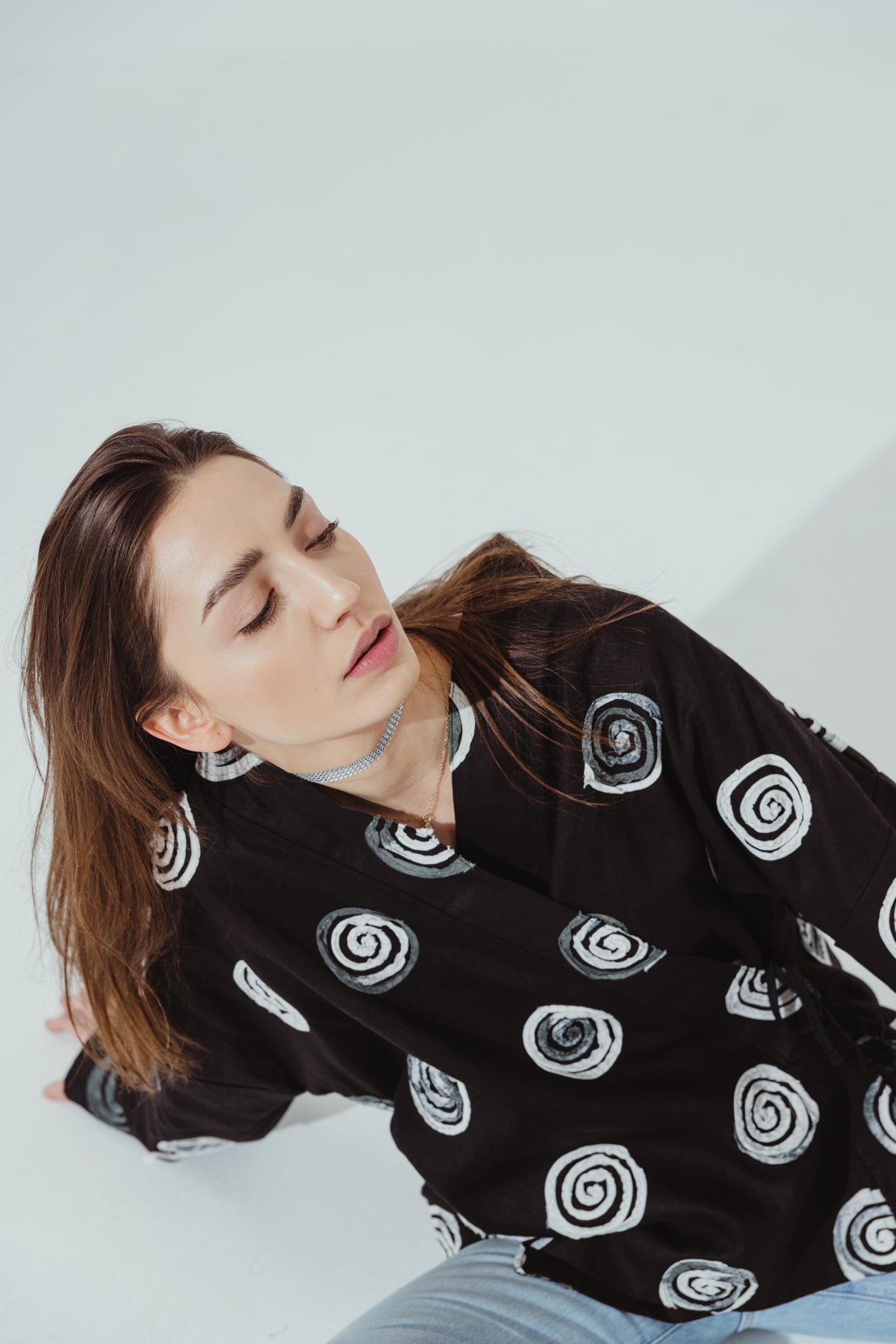 Kimono Blouse Linen Embroidered