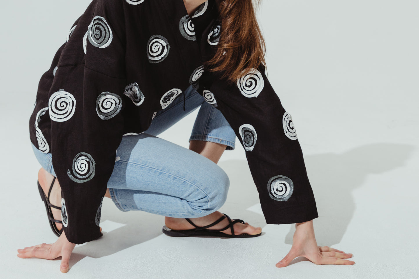 Kimono Blouse Linen Embroidered