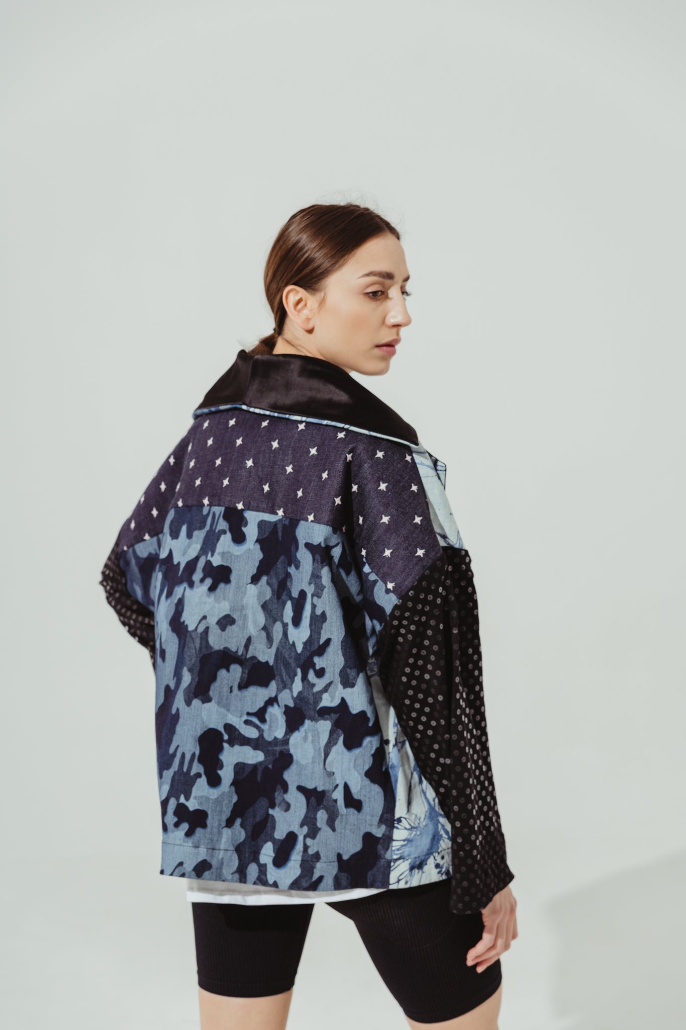 KIMONO DENIM PATCHWORK WOOL